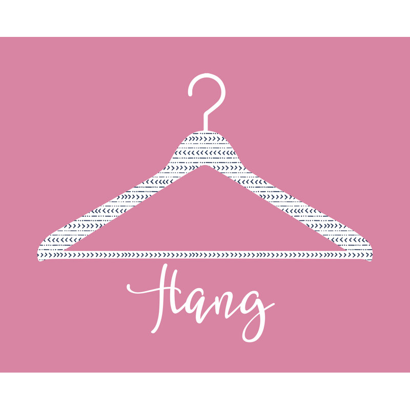 Hanger Hang Pink - Painting Print, 20 cm H x 30 cm W, Black Floater Framed