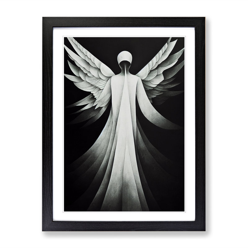 Unique Angel Vol.4 - Wall Art, 46cm H x 34cm W x 2cm D, Walnut