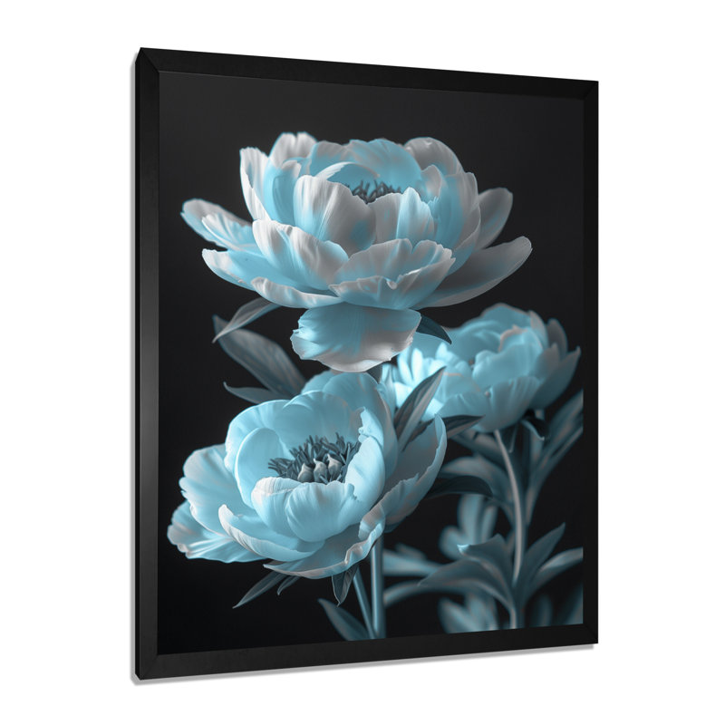 Impression d'art mural bleu pivoines bleues transparentes II - pivoines, H 32 po x l 16 po x P 1 po