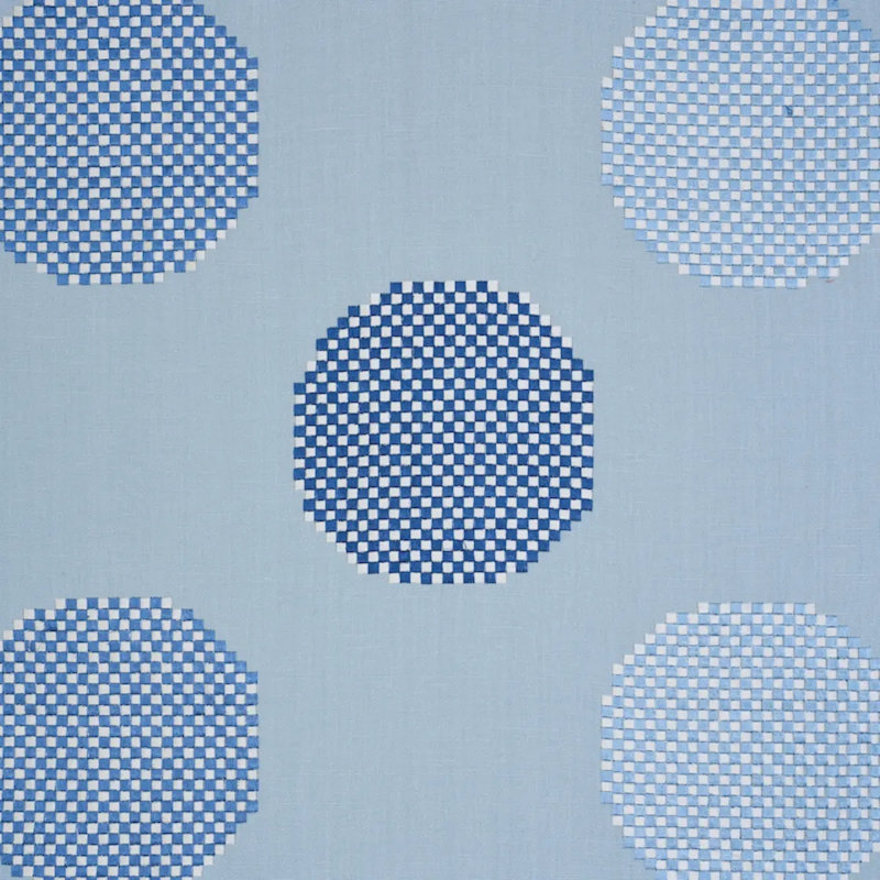 Hansen Embroidery Fabric, Blue/ Medium Blue