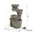 Decorative 4-Tier Cascading Hand Painted Outdoor Water Fountain with LED Light