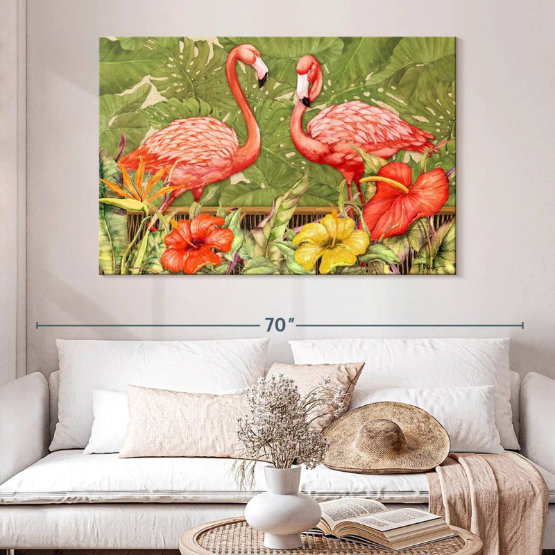 Flamant rose tropical, H 34 po x l 51 po