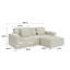 Grand canapé à rayures de 106,3 pouces, style moderne, meubles de salon et de chambre à coucher, style maison confortable, compression à vide, éponge double, rangée droite à rebond élevé avec repose-pieds beige-84499654-84499652-84499650