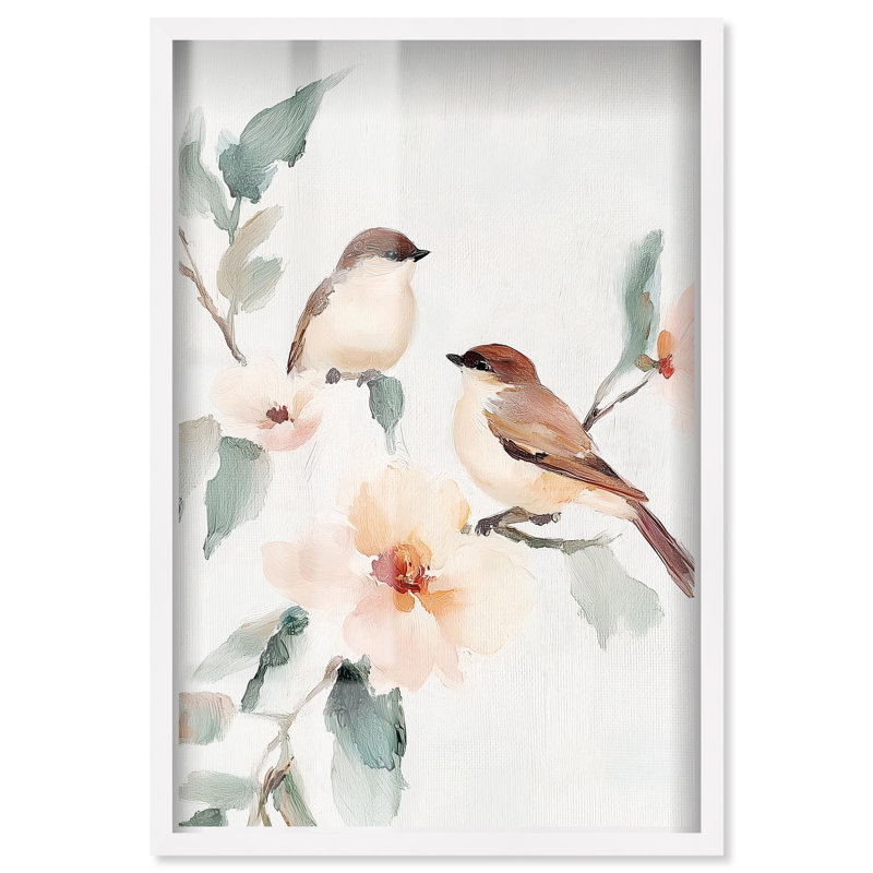 «Two Souls on Branch II», reproduction d'ombre par Art Remedy, H 25 po x l 17 po, Blanc