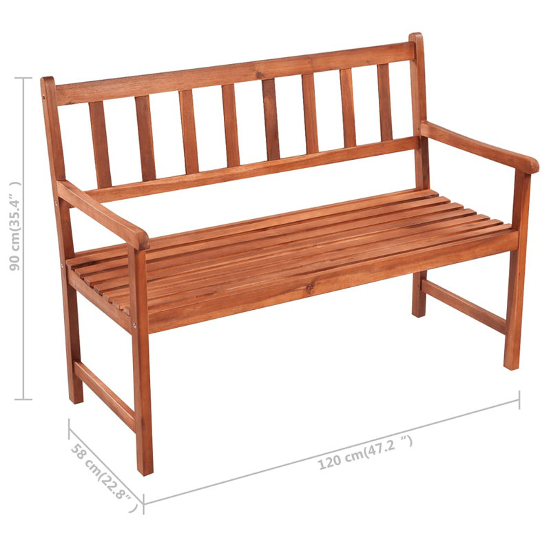Banc de jardin en bois Toru, Rouge