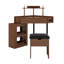 Commode élégante avec pieds en métal et armoire de rangement à miroir avec 6 tiroirs-15558136