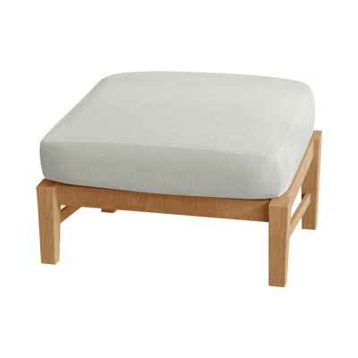 Croquet Outdoor Teak Ottoman with Cushion