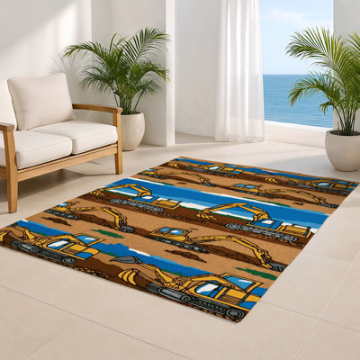Tapis intérieur et extérieur brun Transport
