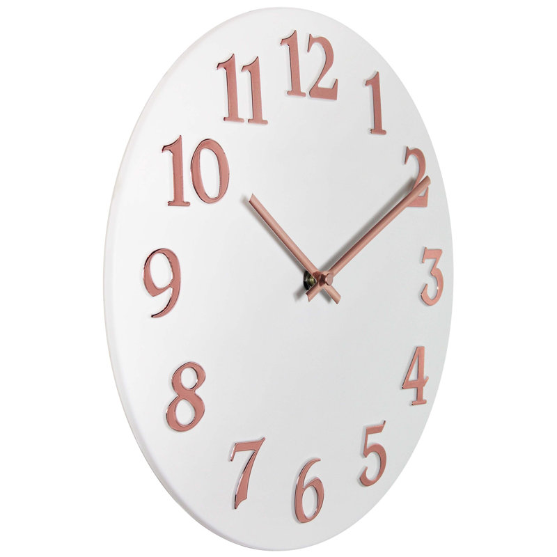 Horloge murale Cambron, blanche, 12 po