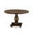 5 Piece Dining Table Set for 4 Includes a Round Kitchen Table with Pedestal and 4 Light Sable Linen Fabric Upholstered Chairs, Distressed Jacobean-1721541394-1721541395