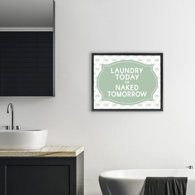 Blanchisserie Laundry Today, cadre flottant rétro, design par lettré et doublé