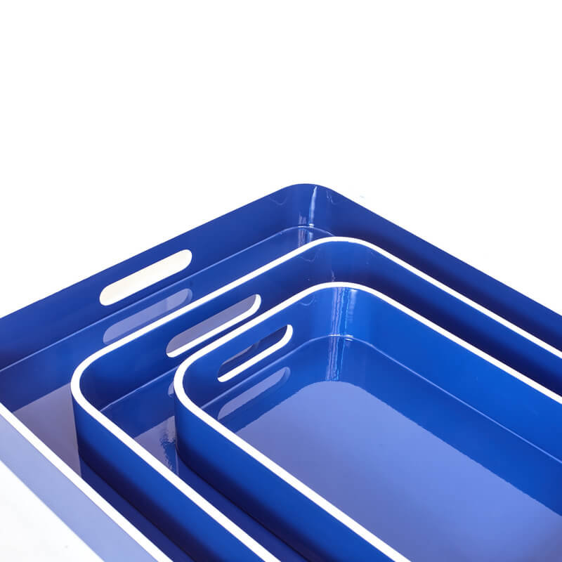 Plateau laqué - bleu marine - moyen, H 2 po x l 16 po x P 12 po, Marine