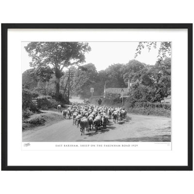 East Barsham, Sheep on the Fakenham Road 1929 1 Piece Single Picture Frame Wall Art