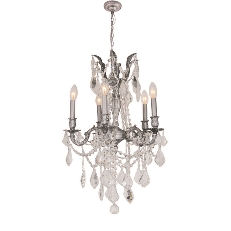 Lisle 5 - Light Dimmable Classic / Traditional Chandelier, Pewter