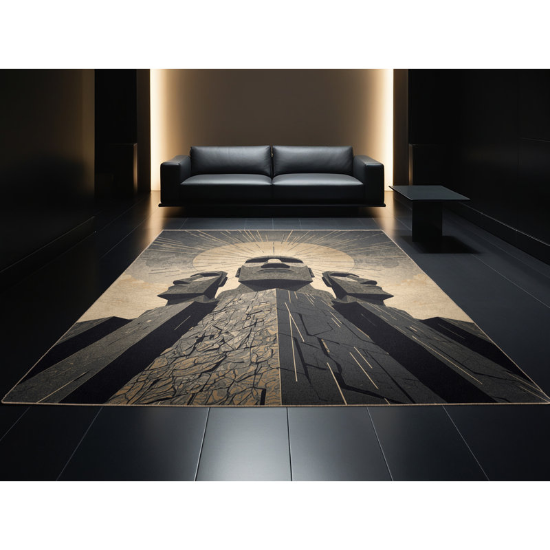 Tapis gris moelleux lavable à la machine en gris moelleux Spirington de Flemington, 8 x 12