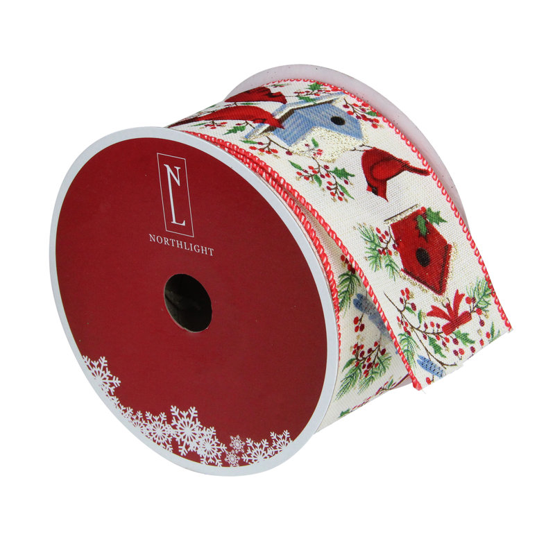 Cardinals rouges et bleus avec ruban d'artisanat câblé 2,5 po x 16 verges