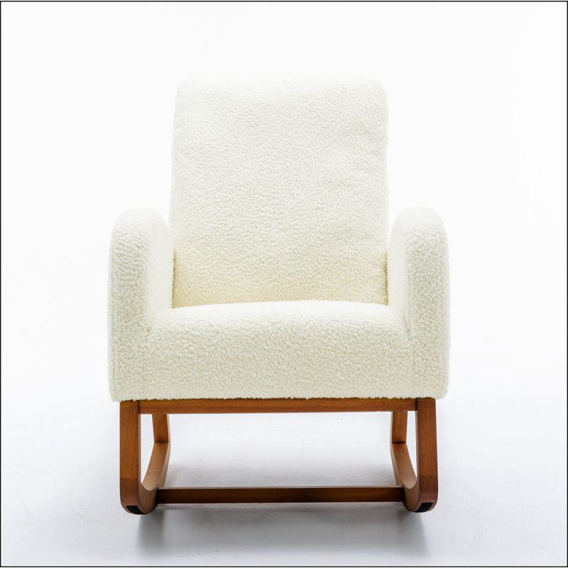 Chaise berçante confortable, Ourson blanc