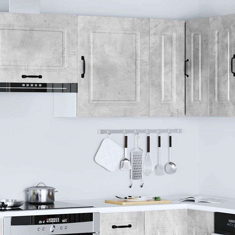 vidaXL Oven Cabinets Kitchen Cabinet Oven Unit 2 pcs Lucca Engineered Wood, Concrete Grey