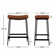 Backless Counter Stools With 27" Upholstered Saddle Seat Bar Stools Brown