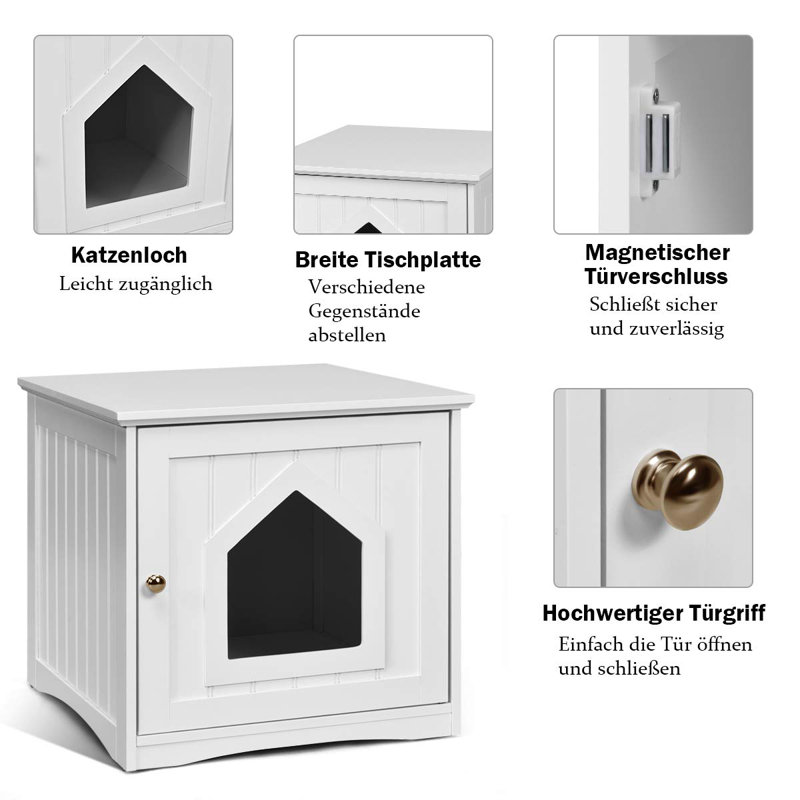 Gonzalez Litter Box Enclosure, White