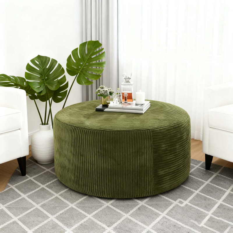 Repose-pieds rembourré rond, Green