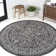 Massimo Bohemian Medallion Textured Weave Black/Gray Indoor/Outdoor Rug