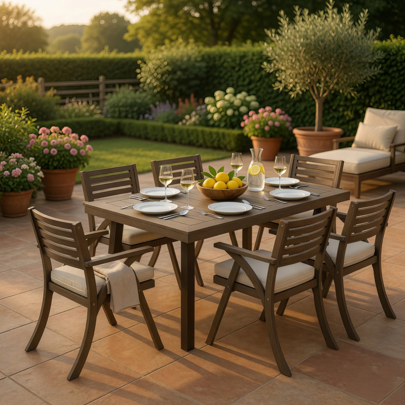 Kristi Outdoor Dining Table, Rectangular Wood Top, Gray Iron Legs, 69 Inch