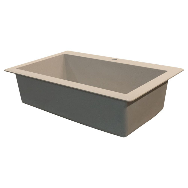 Radius 33'' L Single Bowl Kitchen Sink, Cafe Latte