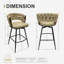 Tabouret de bar brun en cuir technique de 28 po (de 4). Tabouret de comptoir rembourré et pivotant à 360 ° pour construction de bar, d'îlot de cuisine, de café, de restaurant, de rotatif à 360 °, base en métal robuste,