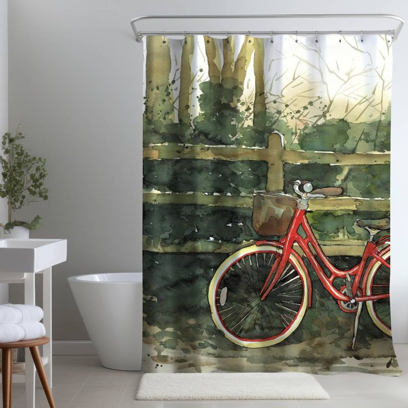 Shower Curtain TR77 – Polyester Shower Curtain, Dye Sublimation Print, 71" W × 74" L