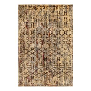 Knowle Geometric Power Loom Cream/Brown/Gray Area Rug