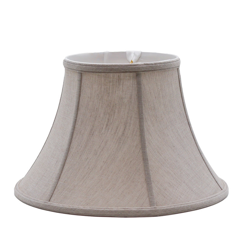 Abat-jour en lin avec garniture laveuse, Gruau, H 9 po x l 14 po x P 14 po