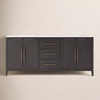 Alsup 72" Oak Double Bathroom Vanity