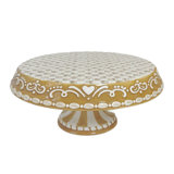 Mocha Check Gingerbread Pedestal Platter
