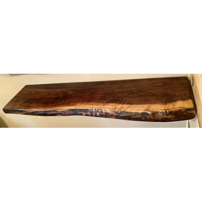 Custom Walnut Live Edge Floating Shelves