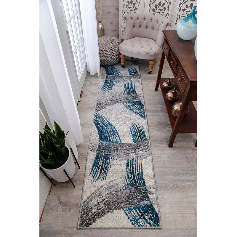 Melendy Wool Abstract Indoor Rug, Runner 2' x 8'