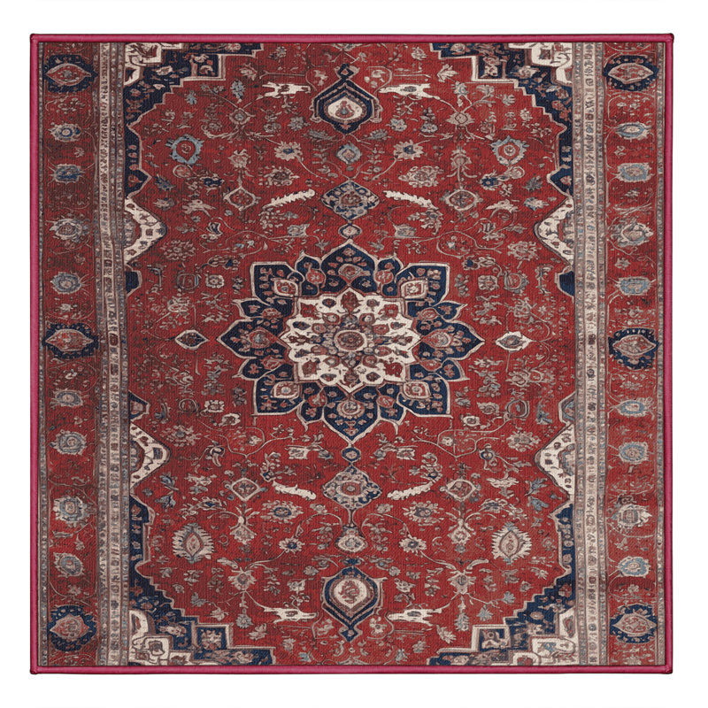 Tapis brun lavable à la machine, Carré 6 pi
