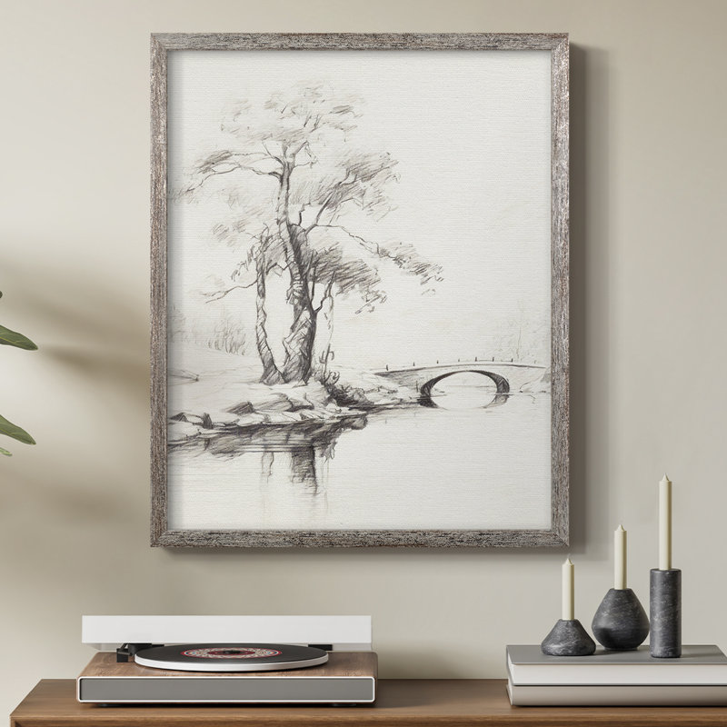 Vintage Landscape III Framed Print - Solid Wood, 30" H x 24" W