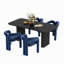 Ensemble de salle à manger à double piédestal avec chaises-1311053366-1311053352