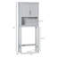 Armoire de rangement moderne au-dessus de la toilette, organisateur de salle de bain à double porte avec tablette réglable intérieure et tablette ouverte