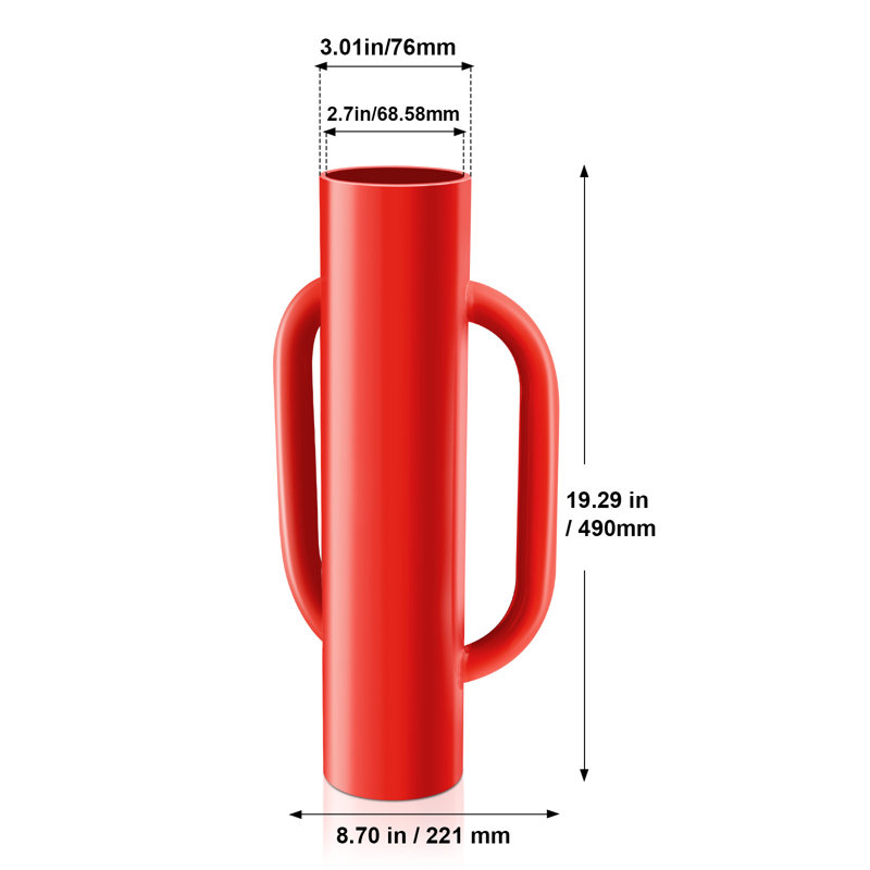 Fence Post Driver with Handles 2.7 in Inner Diameter T Post Pole Pounder