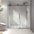 Matte Black Shower Door 6076, 70Mm 304 Stainless Steel Pulleys, Adjustable , Nano Easy Cleaning, Tempered Glass, Bathroom Elegant Accessory 6076 Door, One Fixed & Shiftable, Pulley, Glass For Use-124897837