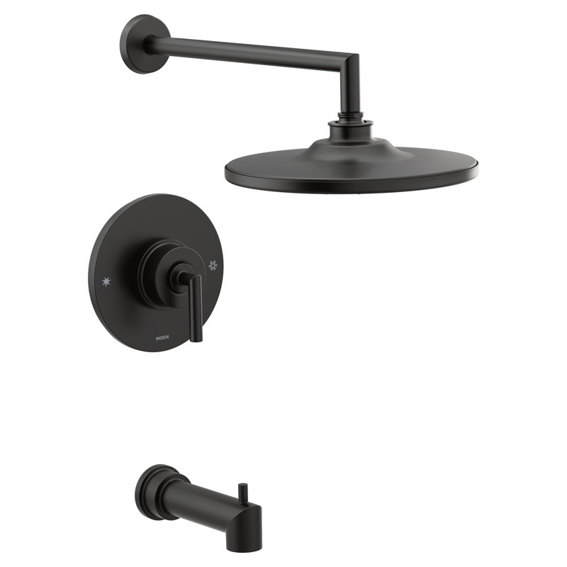 Arris Pressure Balance Tub and Shower Faucet with Lever Handle, Matte Black