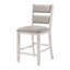 Ensemble de 2 chaises à hauteur de comptoir Vile, polyester gris, blanc antique vieilli
