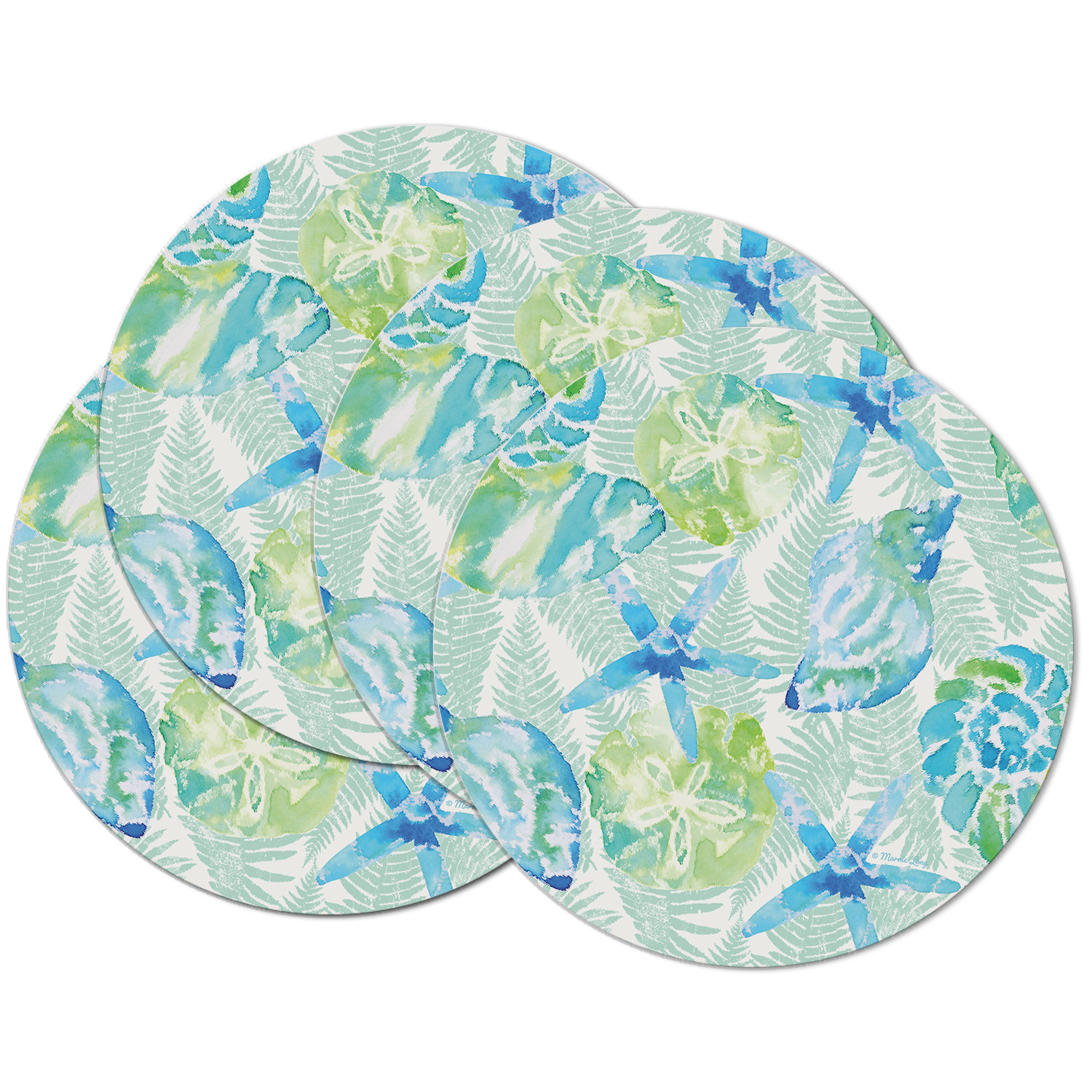 CounterArt Isla Mona 4 Pack Round Reversible Easy Care Flexible Plastic