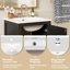 Meuble-lavabo moderne avec lavabo en céramique, tiroirs et organisateur de porte, tiroir de séparation et patins réglables en plastique - solution de rangement compacte pour les espaces étroits.