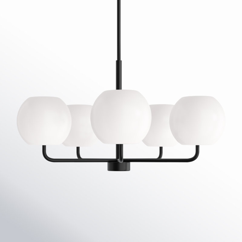 Lustre à 5 lumières Jorund, Noir mat, Non