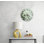 Horloge murale sauge verte, décor de feuille d'eucalyptus, art de campagne moderne, montre ronde en verre trempé, cadeau de nature botanique pour elle