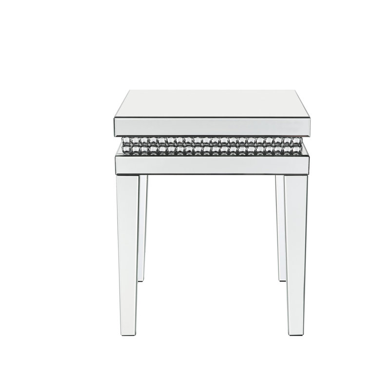 Guerrera Mirrored Glass Top End Table