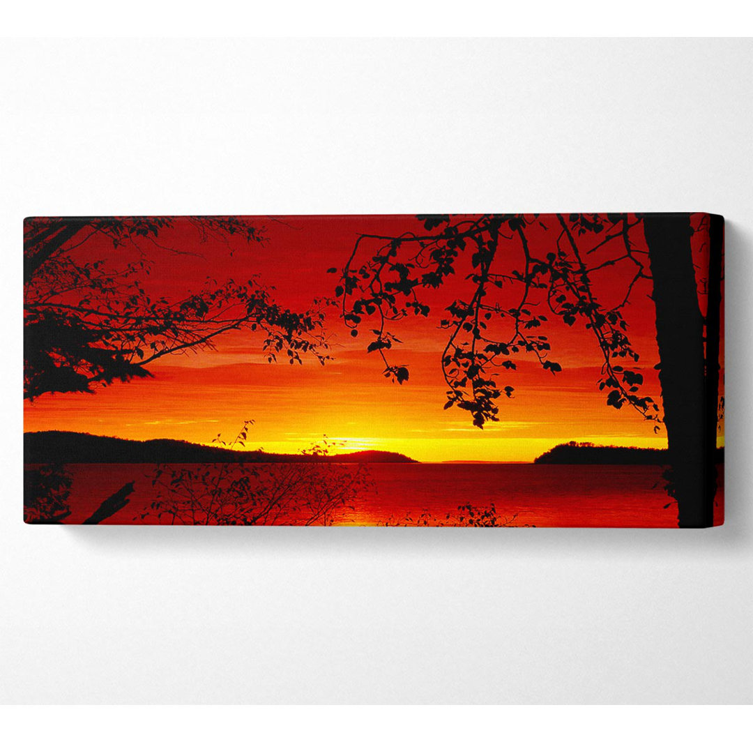 Red River Through The Trees - Panorama-Kunstdrucke auf Leinwand - Wrapped Canvas